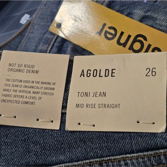 Agolde Toni Mid Rise Straight Distressed Ankle Landmark Jeans Size 26 New! - Picture 10 of 16